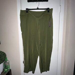 Olive Green Wide Leg Pants